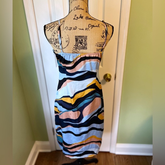 LA Hearts Tie Front Multi-Color Midi Dress | Medium - Picture 3 of 4